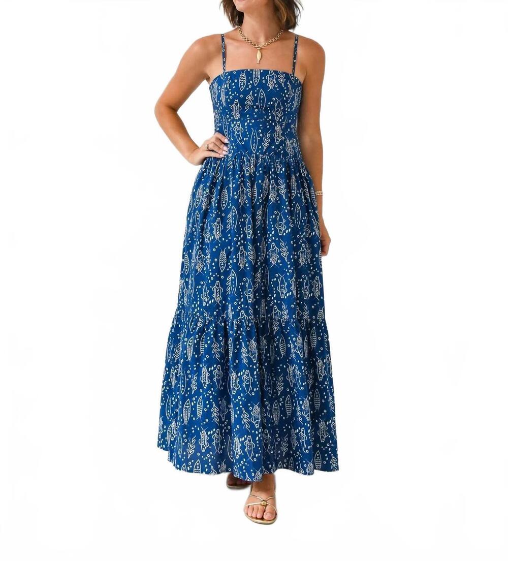 NEW THML catch of the day midi dress in navy